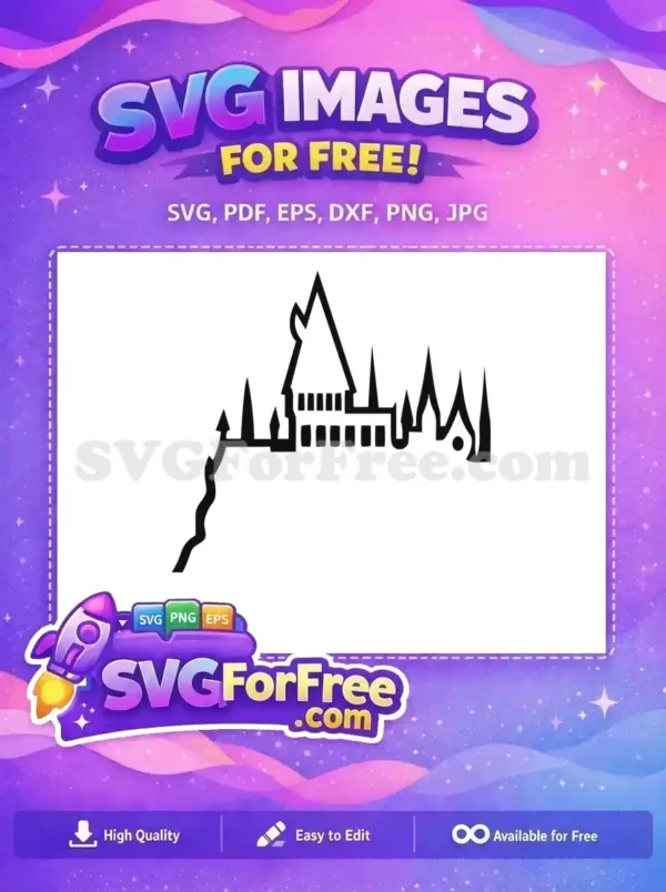Free Hogwarts Castle Silhouette Free Wizarding World Harry Potter Free SVG 7