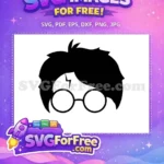 Free Black Hair Free Round Glasses Harry Potter Free SVG 6 - Instant Download