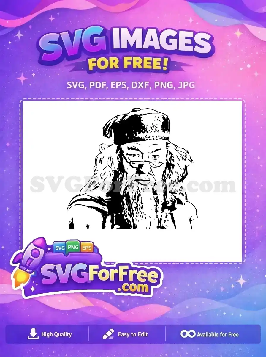 Free Wizard Beard Free Black White Harry Potter Free SVG
