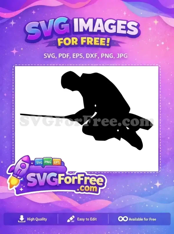 Free Wizard Silhouette Free Broomstick Harry Potter Free SVG 1