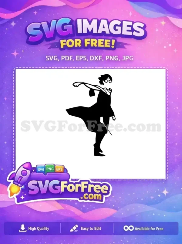 Free Harry Potter Silhouette Free Wizard Robe Harry Potter Free SVG