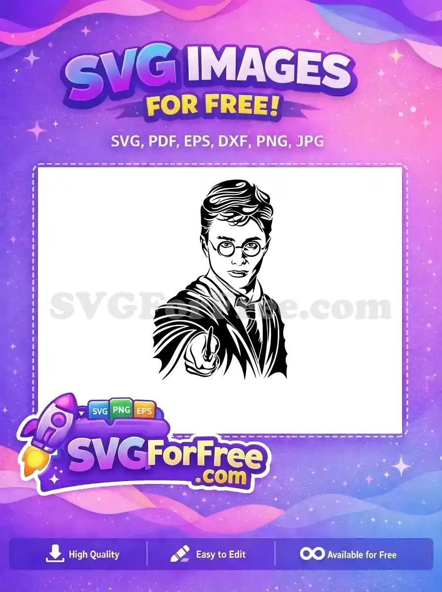 Free Wizard Glasses Free Pointing Wand Harry Potter Free SVG 1