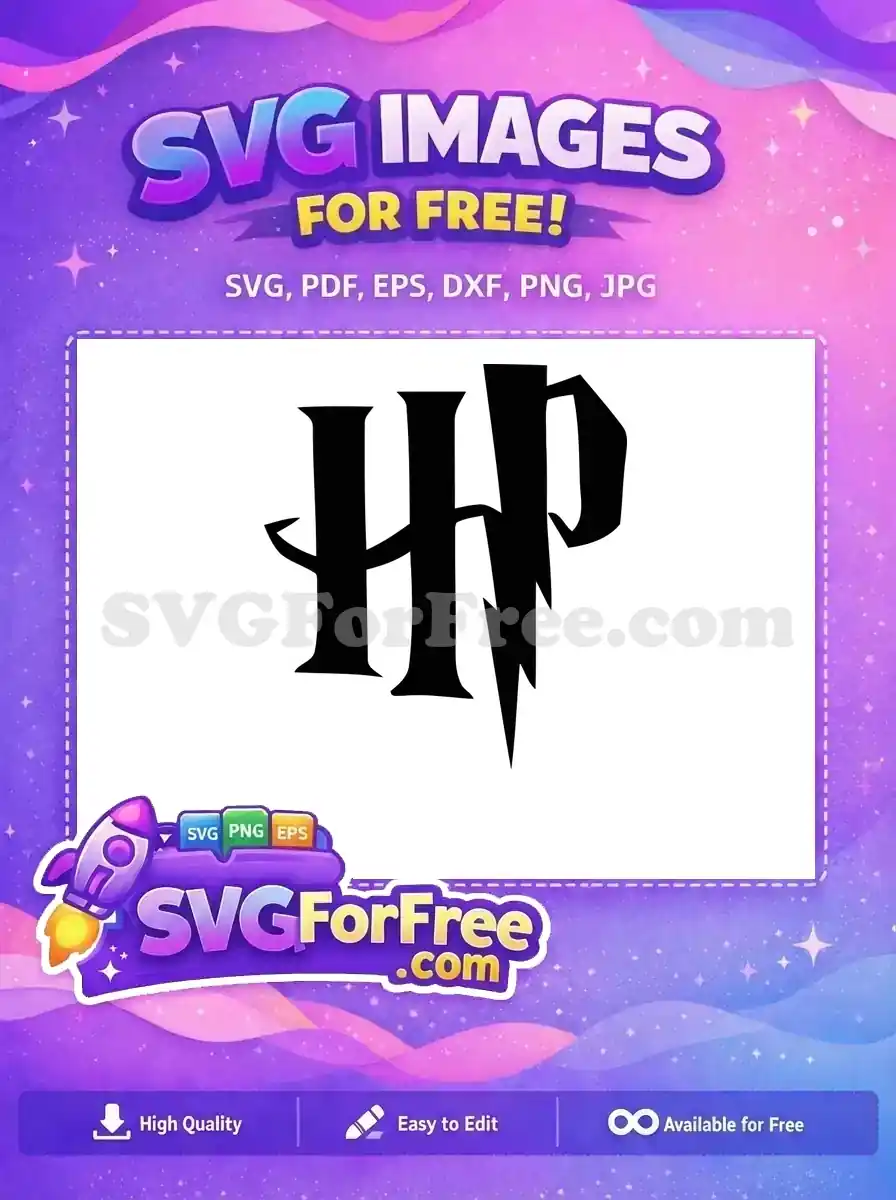 Free HP Initials Free Lightning Harry Potter Free SVG