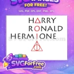 Free Harry Ronald Hermione Free Names Deathly Hallows Free SVG 2 - Instant Download