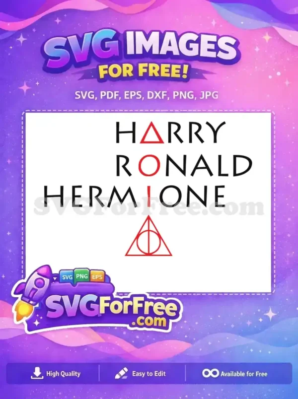 Free Harry Ronald Hermione Free Names Deathly Hallows Free SVG 2