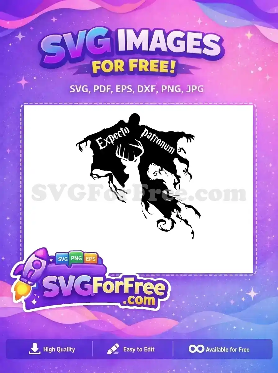 Free Expecto Patronum Spell Free Stag Detail Harry Potter Free SVG 2