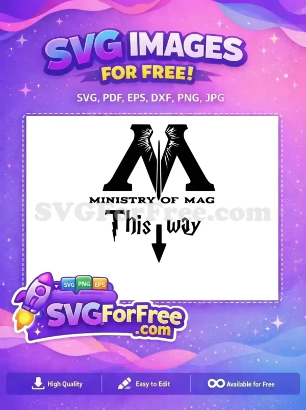 Free Ministry of Magic Free This Way Harry Potter Free SVG