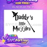 Free Wizard Hat Free Glasses Daddy's Little Muggles Free SVG - Instant Download