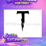 Free Initial Letter T Free Lightning Bolt Harry Potter Free SVG - Instant Download
