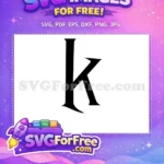 Free Letter K Free Monogram Initial Harry Potter Free SVG - Instant Download