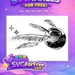 Free Flying Golden Free Snitch Stars Harry Potter Free SVG - Instant Download