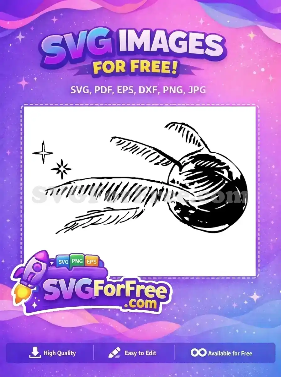 Free Flying Golden Free Snitch Stars Harry Potter Free SVG