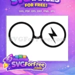 Free Round Glasses Free Lightning Scar Harry Potter Free SVG 39 - Instant Download