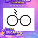 Free Black Glasses Free Lightning Scar Harry Potter Free SVG 2 - Instant Download