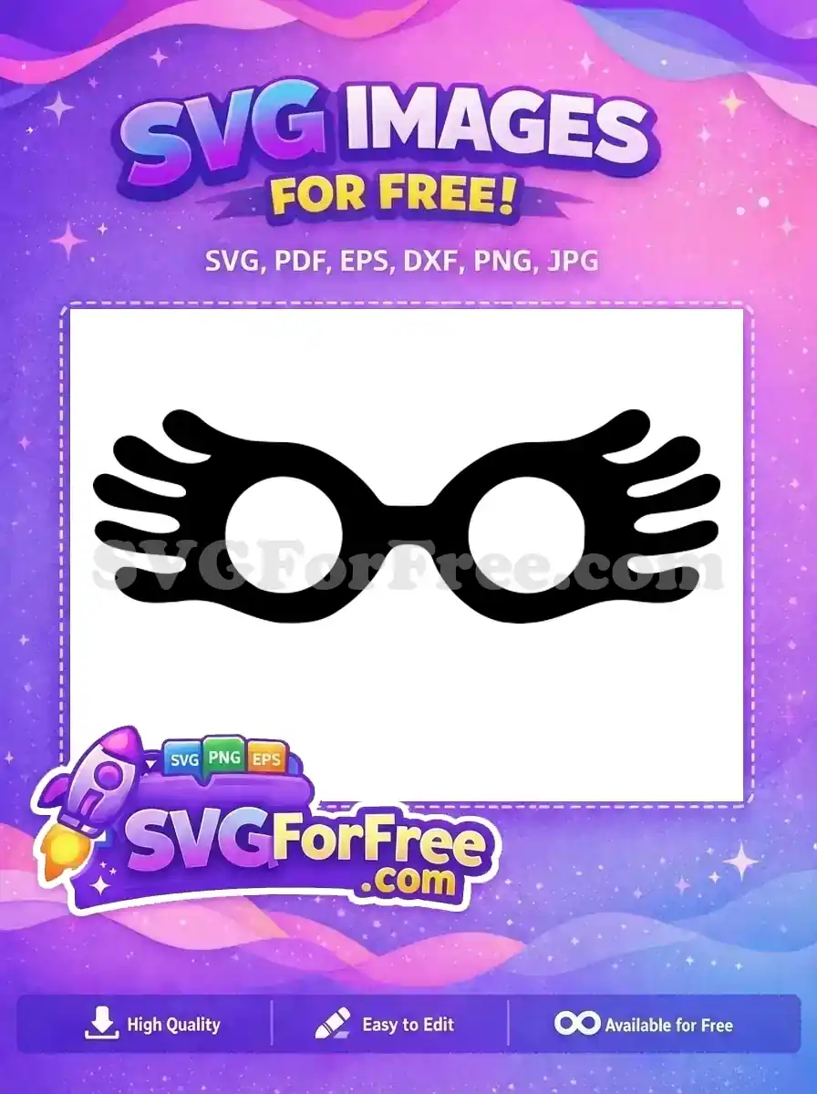 Free Luna Spectrespecs Free Black Eyeglasses Harry Potter Free SVG