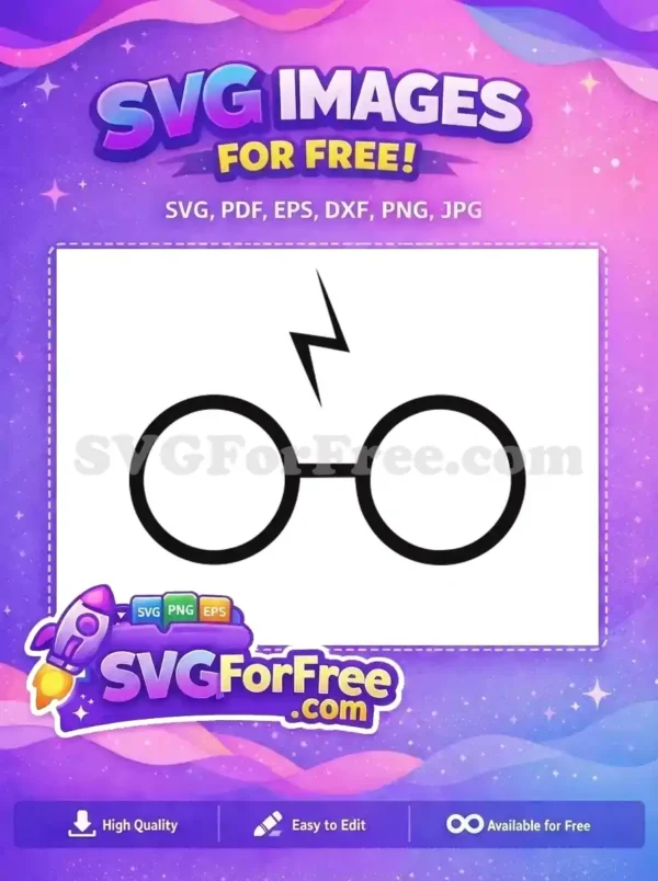 Free Round Glasses Free Lightning Scar Harry Potter Free SVG 40