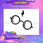 Free Round Glasses Free Lightning Scar Harry Potter Free SVG 41 - Instant Download
