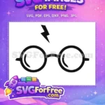 Free Round Glasses Free Lightning Scar Harry Potter Free SVG 42 - Instant Download