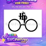 Free Round Glasses Free Lightning Scar Harry Potter Free SVG 43 - Instant Download