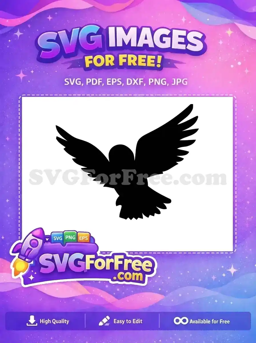 Free Hedwig Silhouette Free Flying Wings Harry Potter Free SVG