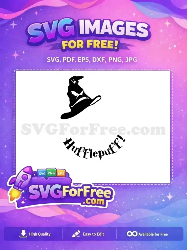 Free Black Sorting Hat Free Hufflepuff Banner Harry Potter Free SVG