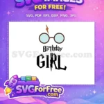 Free Birthday Girl Glasses Free Orange Lightning Scar Harry Potter Free SVG - Instant Download