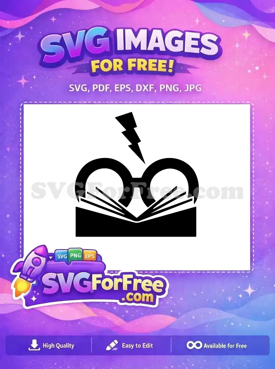 Free Glasses Scar Free Open Book Harry Potter Free SVG
