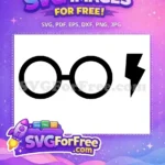 Free Round Glasses Free Lightning Scar Harry Potter Free SVG 46 - Instant Download