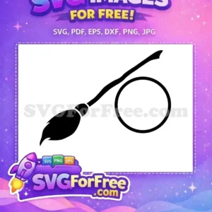 Free Broomstick Silhouette Free Circle Harry Potter Free SVG