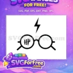 Free Round Glasses Free Lightning Scar Harry Potter Free SVG 48 - Instant Download