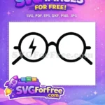 Free Round Glasses Free Lightning Scar Harry Potter Free SVG 49 - Instant Download