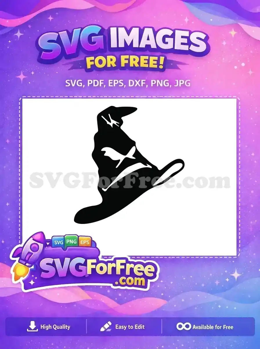 Free Silhouette Edges Free Talking Hat Harry Potter Free SVG