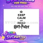 Free Keep Calm Black Crown Free Read Harry Potter Movie Free SVG - Instant Download