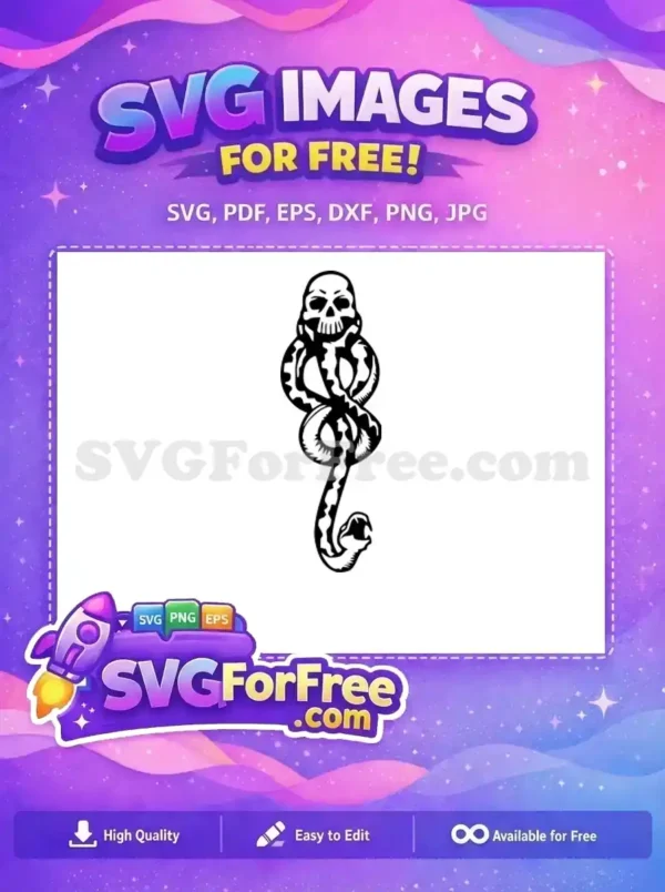 Free Skull Detail Free Snake Detail Harry Potter Free SVG