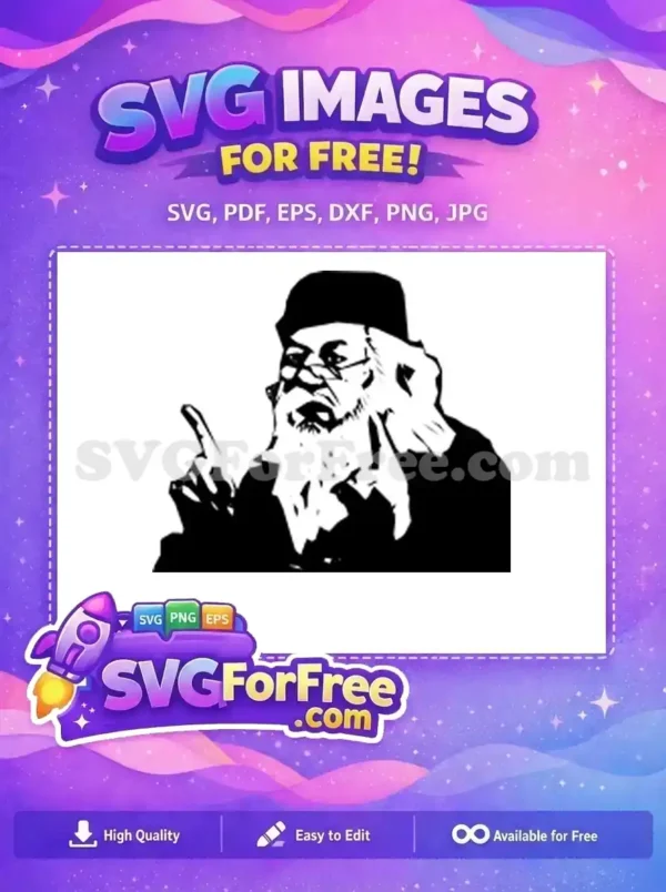 Free Pointing Dumbledore Free Wizard Beard Harry Potter Free SVG 2