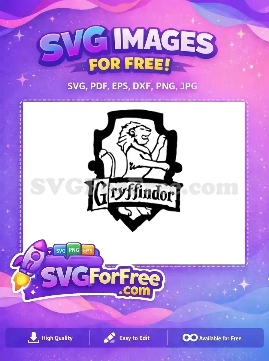 Free Gryffindor Lion Crest Free Harry Potter Emblem Free SVG