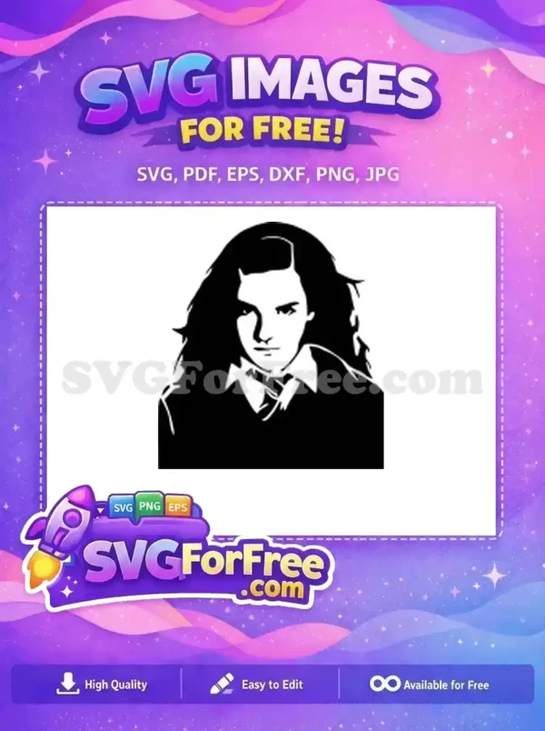 Free Hermione Granger Free Black Tie Harry Potter Free SVG