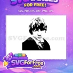 Free Ron Weasley Portrait Free Black Silhouette Harry Potter Free SVG - Instant Download