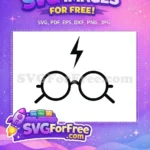 Free Round Glasses Free Lightning Scar Harry Potter Free SVG 52 - Instant Download