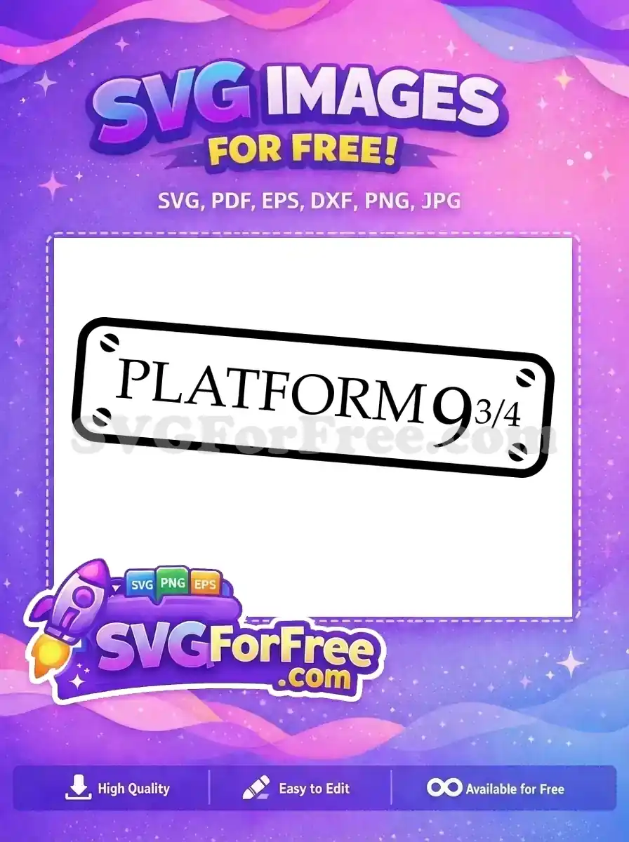 Free Platform Nine Free and Three Quarters Harry Potter Free SVG 1