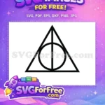 Free Deathly Hallows Symbol Free Minimalist Harry Potter Free SVG 2 - Instant Download