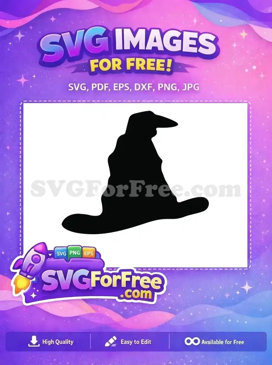 Free Silhouette Wizard Hat Free Sorting Hat Harry Potter Free SVG 2