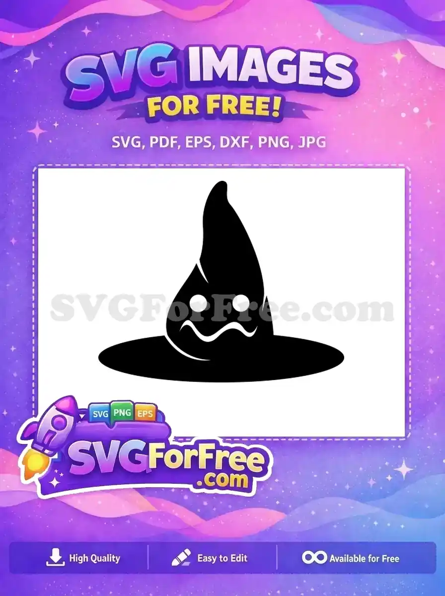 Free Black Sorting Hat Free Smiling Face Harry Potter Free SVG