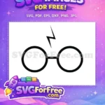 Free Round Glasses Free Lightning Scar Harry Potter Free SVG 56 - Instant Download