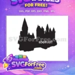 Free Hogwarts Castle Silhouette Free Magical School Harry Potter Free SVG 2 - Instant Download