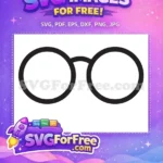 Free Circular Frame Free Black Glasses Harry Potter Free SVG - Instant Download