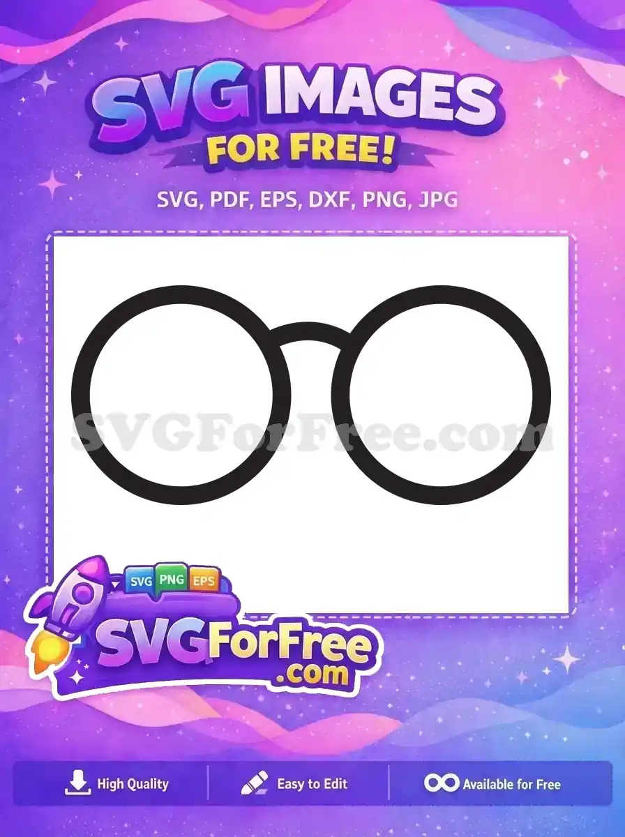 Free Circular Frame Free Black Glasses Harry Potter Free SVG