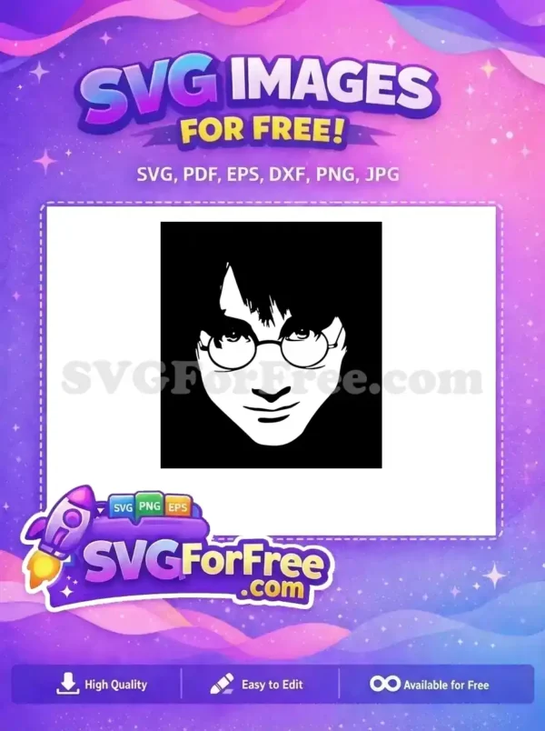 Free Round Glasses Free Messy Hair Harry Potter Free SVG