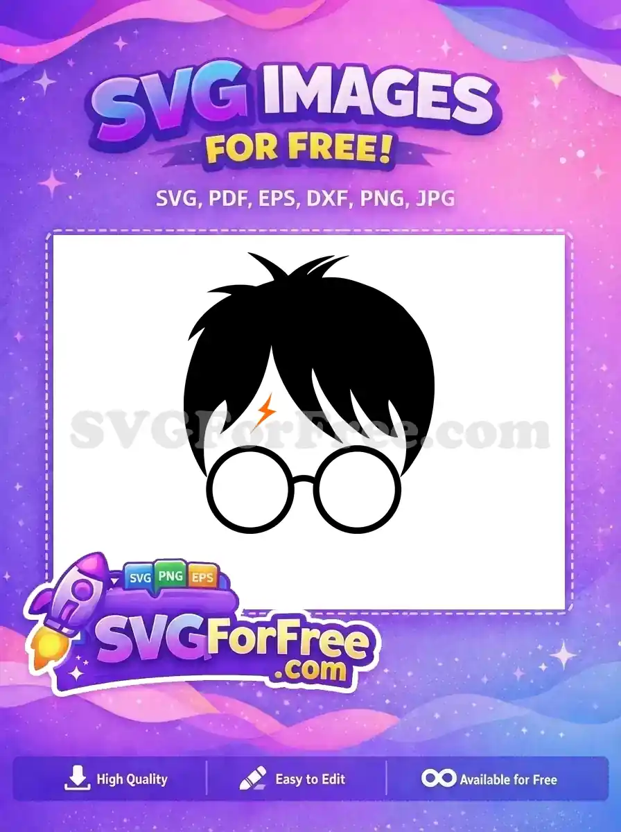 Free Black Hair Free Orange Scar Harry Potter Free SVG 2