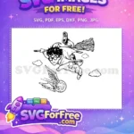 Free Quidditch Player Free Broom Ride Harry Potter Free SVG - Instant Download